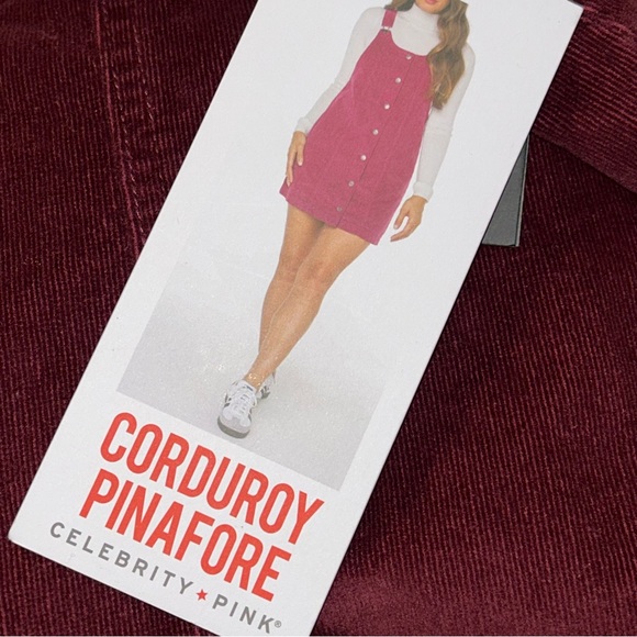 Celebrity Pink Pinafore Corduroy Overall Style Dress NWT - Picture 3 of 8